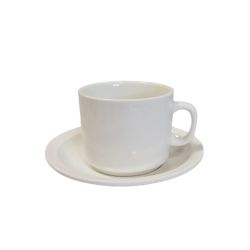 TAZA DESAY.C/PLATO 250cc  PORCELANA BCO.(5015)